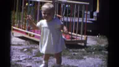 Catskill New York USA (1959): The Little Child Is Doing Playing In The House Very