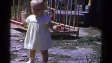 Catskill New York USA (1959): Kid Learning To Walk