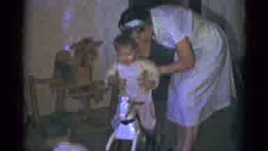 Catskill New York USA (1959): A Small Boy Playing With His Horse Toy