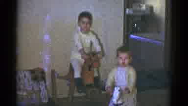 Catskill New York USA (1959): Two Childrens Are Playing In The Inside Of The House