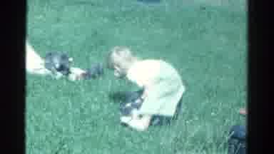 Catskill New York USA (1959): Vintage Film Of Two Children Playing With Two Cats