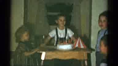 Catskill New York USA (1959): A Small Boy Is Celebrating His Birthday In His House