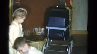 Catskill New York USA (1959): Kids Playing With Their Grandma And Having Fun On