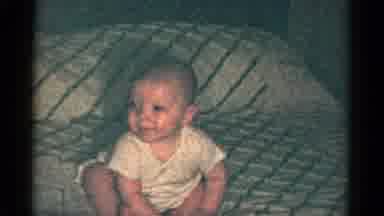 Catskill New York USA (1959): A Little Child Is Laughing In The Bedhe Enjoy