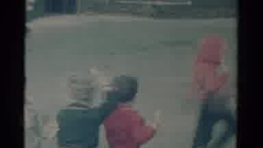 Catskill New York USA (1959): Children Playing People Riding A Carnival Ride