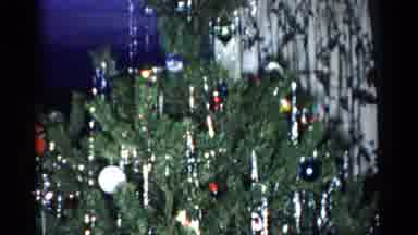 Catskill New York USA (1959): Decorated Christmas Tree As A Child Walks By It Near