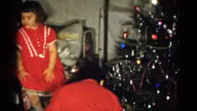 Catskill New York USA (1959): Children Opening Presents Next To A Christmas Tree