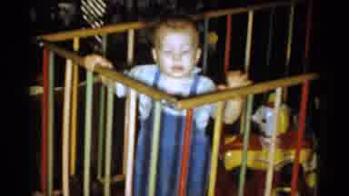 Catskill New York USA (1959): A Little Baby Walking Around In Bvb Their Bed