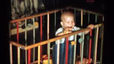 Catskill New York USA (1959): The Happy Baby Is Hoping To Get Out Of His Crib