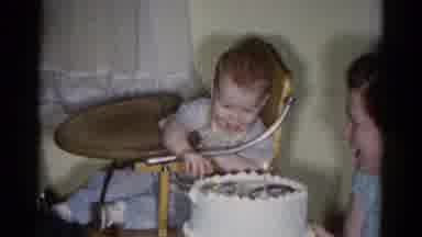 Catskill New York USA (1959): A Very Happy Baby Boy Is Being Presented With His