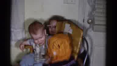 Catskill New York USA (1959): The Children Are Playing In The House Having Our Mom