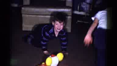 Catskill New York USA (1959): Boys Play Inside Their Homes With Toys With Great