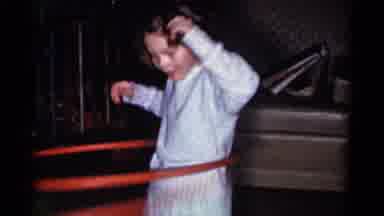 Catskill New York USA (1959): A Small Girl Playing And Enjoying With The Ring