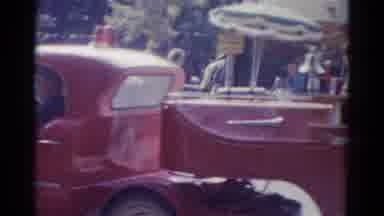 Catskill New York USA (1959): Fire Trucks Climb Into The Fire On The Street