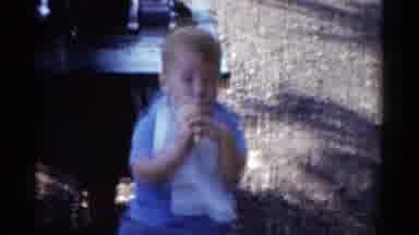 Catskill New York USA (1959): Little Boy Eats Ice Cream Cone