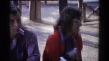 Catskill New York USA (1959): Two People Man And Woman Sitting Outside Smoking