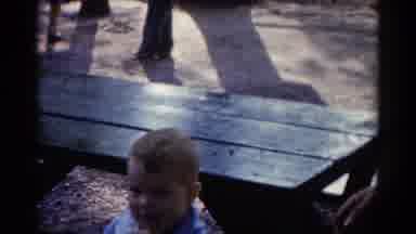 Catskill New York USA (1959): Toddler Sitting On A Bench Enjoying Ice Cream On A