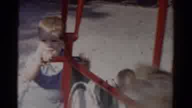 Catskill New York USA (1959): See Saw Happy Baby Loving Play Time