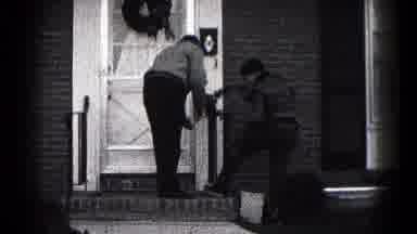 Hagerstown Maryland USA (1959): Men Make Christmas Decorations In Front Of Their