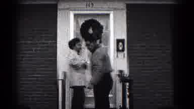 Hagerstown Maryland USA (1959): Old Couple In Black And White Are Putting Up