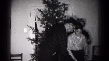 Hagerstown Maryland USA (1959): Family Of Three Decorating Christmas Tree Together