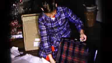 Hagerstown Maryland USA (1959): Children Opening Christmas Presents