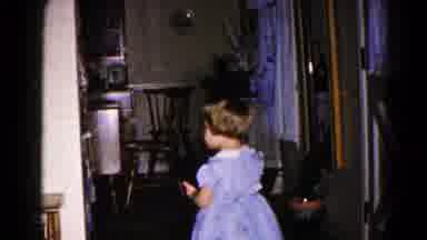 Hagerstown Maryland USA (1959): A Little Girl Dressed Up In A Purple Dress Charms