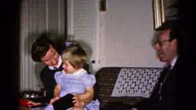 Hagerstown Maryland USA (1959): Meeting Of Adults And Daughter Playing With Their