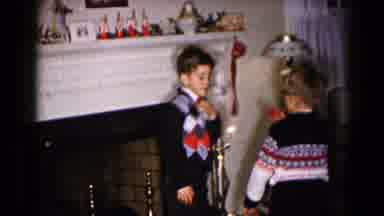 Hagerstown Maryland USA (1959): Kids Celebrating Christmas