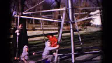 Hagerstown Maryland USA (1959): Vintage Footage Of Children Playing On Playground