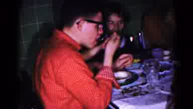 Hagerstown Maryland USA (1959): Family Gathered For A Meal Inside Their Home On A