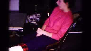 Hagerstown Maryland USA (1959): Relaxed Two People Playing Game On Table Sitting