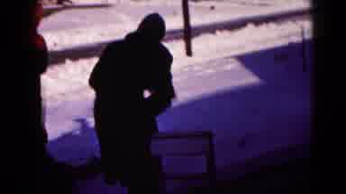 Hagerstown Maryland USA (1959): Women Standing In Snow In A Front Yard In Front Of