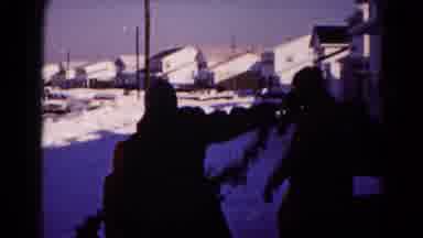 Hagerstown Maryland USA (1959): Family Makes Christmas Decoration In Front Of