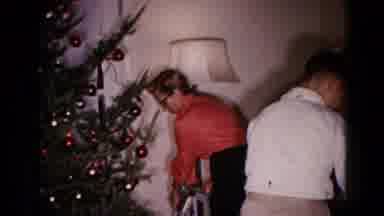 Hagerstown Maryland USA (1959): Family Decorating A Christmas Tree With Colorful