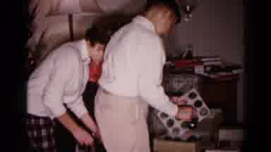 Hagerstown Maryland USA (1959): Family Decorating Christmas Tree With Christmas