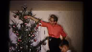 Hagerstown Maryland USA (1959): Family Decorating A Christmas Tree Together With