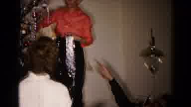 Hagerstown Maryland USA (1959): Getting Help Putting Tinsel On The Christmas Tree