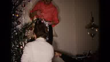 Hagerstown Maryland USA (1959): Two Women Decorating A Christmas Tree With Silver