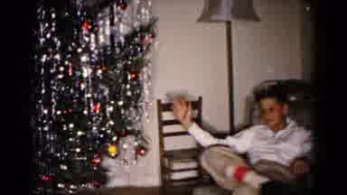Hagerstown Maryland USA (1959): Boy And Woman By Christmas Tree Circa 1950'S