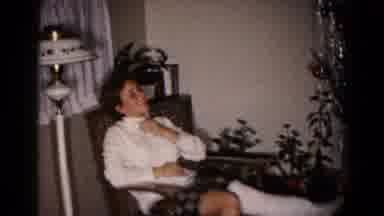 Hagerstown Maryland USA (1959): Woman Wearing Cast On Leg Talks To Camera While