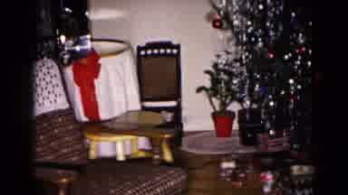 Hagerstown Maryland USA (1959): Living Room Decorated With A Colorful Christmas