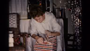 Hagerstown Maryland USA (1959): A Lady Open The Gift Box Very Excitedly