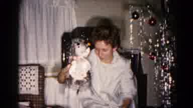 Hagerstown Maryland USA (1959): Young Woman With A Stuffed Dog In Front Of A