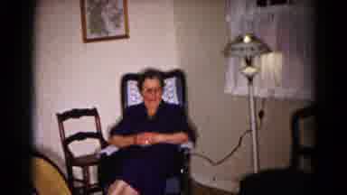 Hagerstown Maryland USA (1959): Old Lady With Her Hands Folded And Legs Crossed