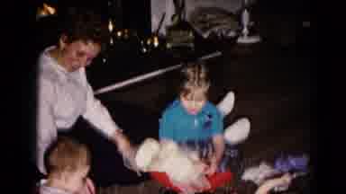 Hagerstown Maryland USA (1959): Mother And Two Children Sitting Around The