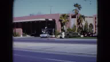 Nevada USA (1959): Very Short Clip Viewing Small Pink Building With Palm Trees And