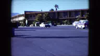 Nevada USA (1959): External Hotel Area By The Road With Little Movement On Holiday
