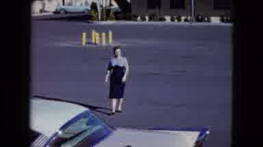 Nevada USA (1959): Incredibly Stylish Woman Strutting Across A Parking Lot To A