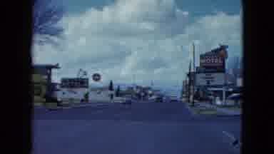 Nevada USA (1959): View Of Arrival In The City From A Car With Quiet Streets And